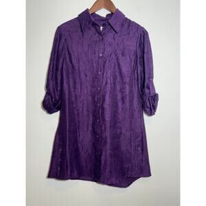 Coldwater Creek Women's Purple Button Up Top Size S